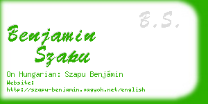 benjamin szapu business card