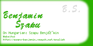 benjamin szapu business card